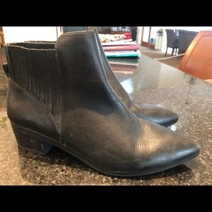 Halogen Black Leather Booties